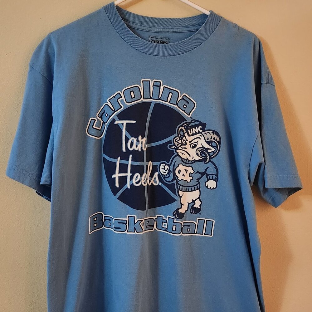 UNC Tar Heels T-Shirt Men's L Vintage Stitched Logo North Carolina Retro Champs